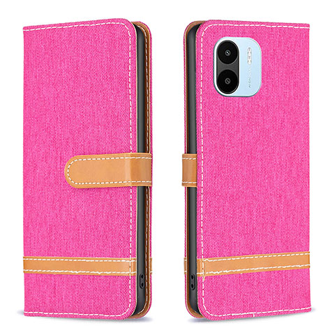 Custodia Portafoglio In Pelle Cover con Supporto B16F per Xiaomi Redmi A2 Rosa Caldo