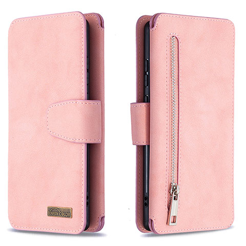 Custodia Portafoglio In Pelle Cover con Supporto B18F per Samsung Galaxy Note 20 5G Oro Rosa