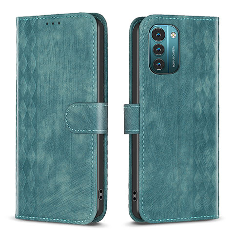 Custodia Portafoglio In Pelle Cover con Supporto B21F per Nokia G21 Verde