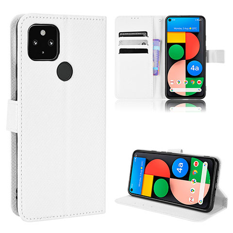 Custodia Portafoglio In Pelle Cover con Supporto BY1 per Google Pixel 4a 5G Bianco