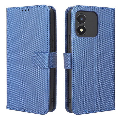 Custodia Portafoglio In Pelle Cover con Supporto BY1 per Huawei Honor X5 Blu