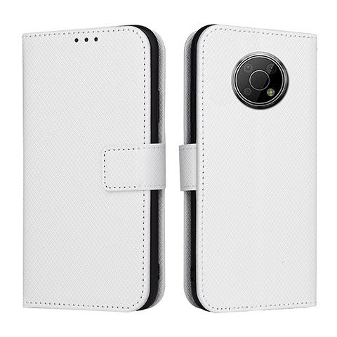Custodia Portafoglio In Pelle Cover con Supporto BY1 per Nokia G300 5G Bianco
