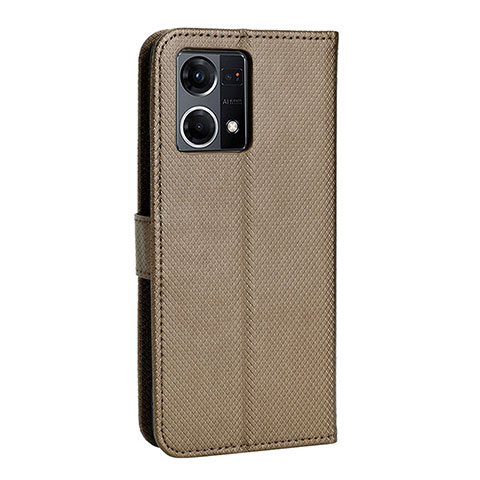 Custodia Portafoglio In Pelle Cover con Supporto BY1 per Oppo Reno8 4G Marrone