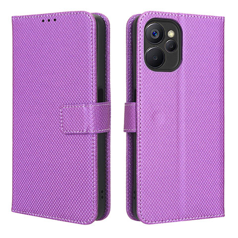 Custodia Portafoglio In Pelle Cover con Supporto BY1 per Realme 10 5G Viola