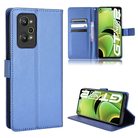 Custodia Portafoglio In Pelle Cover con Supporto BY1 per Realme GT Neo 3T 5G Blu