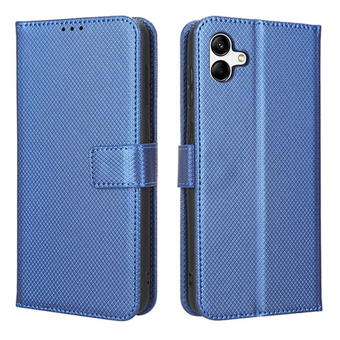 Custodia Portafoglio In Pelle Cover con Supporto BY1 per Samsung Galaxy A04E Blu