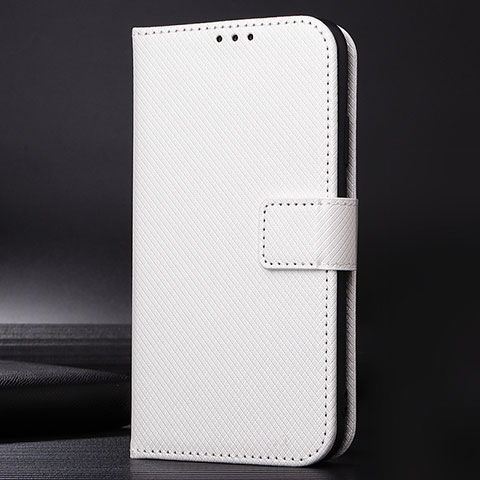 Custodia Portafoglio In Pelle Cover con Supporto BY1 per Sharp Aquos R6 Bianco