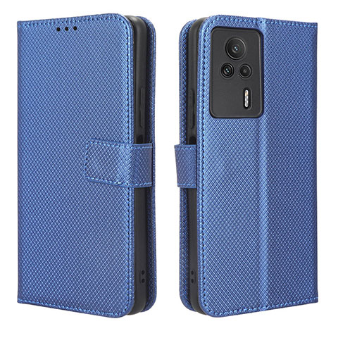 Custodia Portafoglio In Pelle Cover con Supporto BY1 per Xiaomi Redmi K60E 5G Blu
