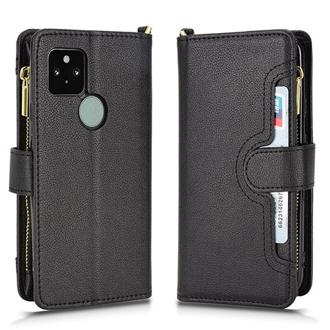 Custodia Portafoglio In Pelle Cover con Supporto BY2 per Google Pixel 5 Nero