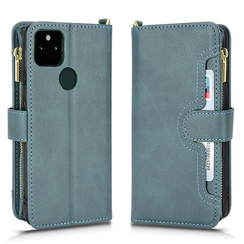 Custodia Portafoglio In Pelle Cover con Supporto BY2 per Google Pixel 5a 5G Verde