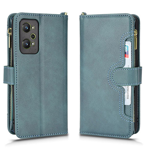 Custodia Portafoglio In Pelle Cover con Supporto BY2 per Realme GT Neo2 5G Verde