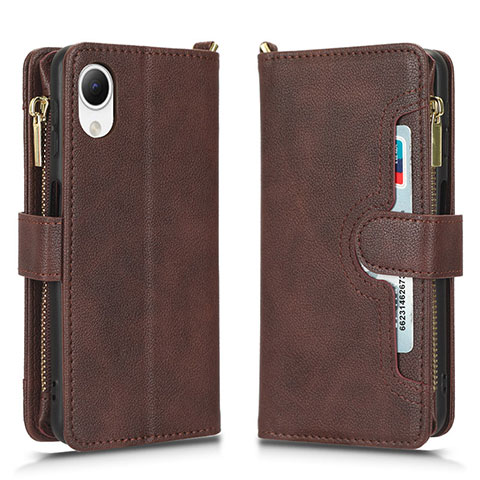 Custodia Portafoglio In Pelle Cover con Supporto BY2 per Samsung Galaxy A23e 5G Marrone