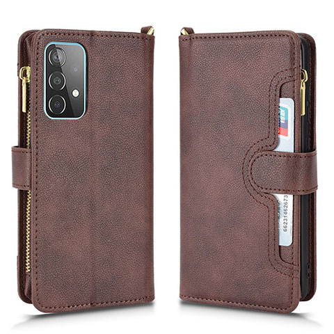 Custodia Portafoglio In Pelle Cover con Supporto BY2 per Samsung Galaxy A52s 5G Marrone