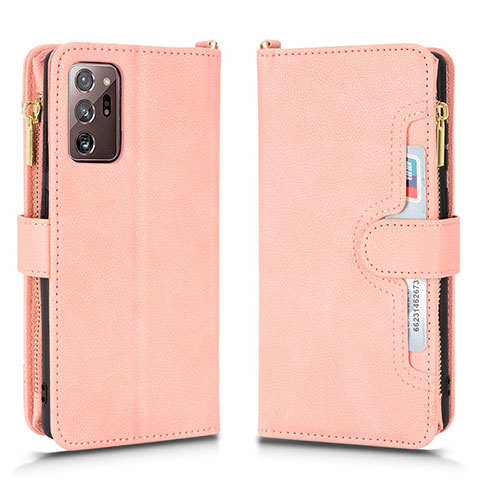 Custodia Portafoglio In Pelle Cover con Supporto BY2 per Samsung Galaxy Note 20 Ultra 5G Oro Rosa