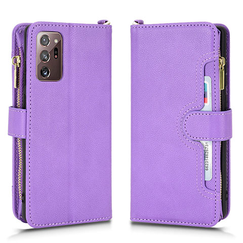 Custodia Portafoglio In Pelle Cover con Supporto BY2 per Samsung Galaxy Note 20 Ultra 5G Viola