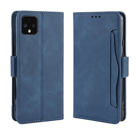 Custodia Portafoglio In Pelle Cover con Supporto BY3 per Google Pixel 4 Blu