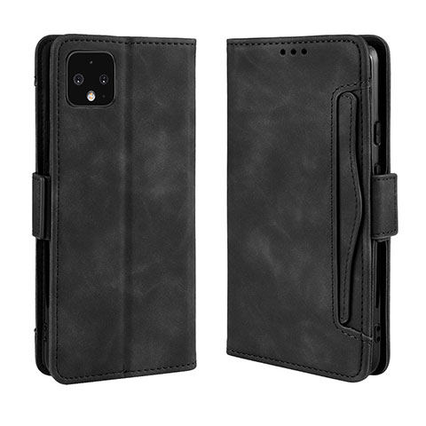 Custodia Portafoglio In Pelle Cover con Supporto BY3 per Google Pixel 4 Nero