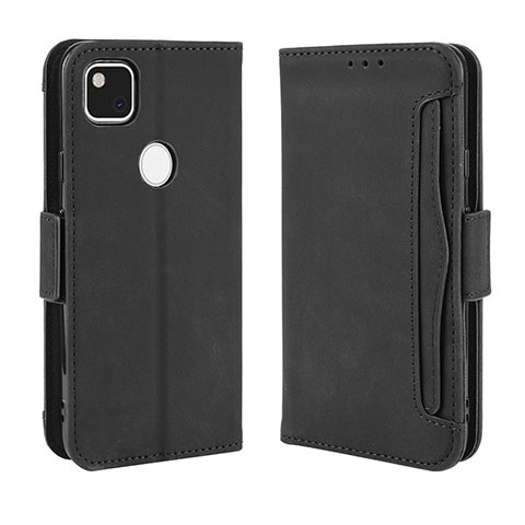 Custodia Portafoglio In Pelle Cover con Supporto BY3 per Google Pixel 4a Nero