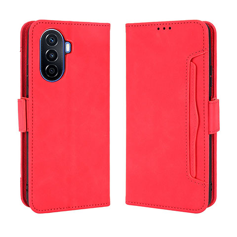 Custodia Portafoglio In Pelle Cover con Supporto BY3 per Huawei Enjoy 50 Rosso