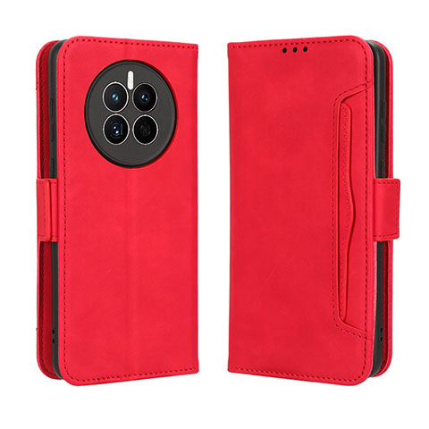 Custodia Portafoglio In Pelle Cover con Supporto BY3 per Huawei Mate 50 Rosso
