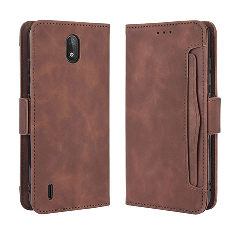 Custodia Portafoglio In Pelle Cover con Supporto BY3 per Nokia C2 Marrone