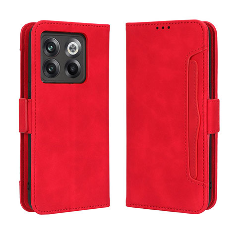 Custodia Portafoglio In Pelle Cover con Supporto BY3 per OnePlus 10T 5G Rosso