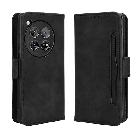 Custodia Portafoglio In Pelle Cover con Supporto BY3 per OnePlus 12R 5G Nero