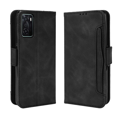 Custodia Portafoglio In Pelle Cover con Supporto BY3 per Oppo A55S 5G Nero