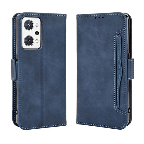 Custodia Portafoglio In Pelle Cover con Supporto BY3 per Oppo Reno7 A Blu