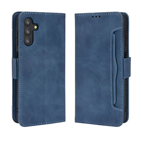 Custodia Portafoglio In Pelle Cover con Supporto BY3 per Samsung Galaxy A04s Blu