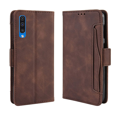 Custodia Portafoglio In Pelle Cover con Supporto BY3 per Samsung Galaxy A30S Marrone