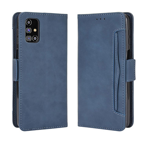 Custodia Portafoglio In Pelle Cover con Supporto BY3 per Samsung Galaxy M31s Blu