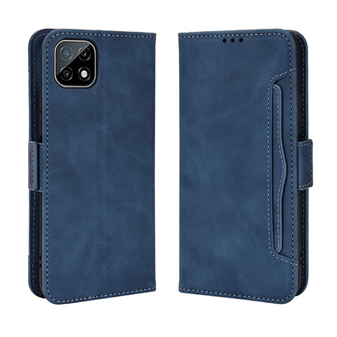 Custodia Portafoglio In Pelle Cover con Supporto BY3 per Wiko T3 Blu