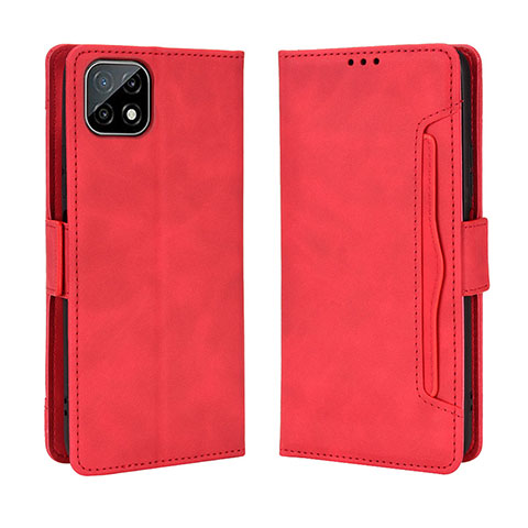 Custodia Portafoglio In Pelle Cover con Supporto BY3 per Wiko T3 Rosso