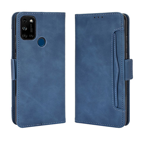 Custodia Portafoglio In Pelle Cover con Supporto BY3 per Wiko View5 Plus Blu