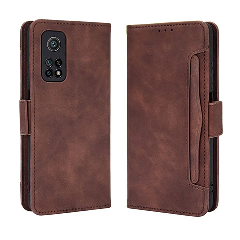 Custodia Portafoglio In Pelle Cover con Supporto BY3 per Xiaomi Mi 10T 5G Marrone