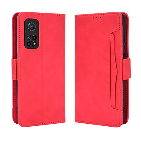 Custodia Portafoglio In Pelle Cover con Supporto BY3 per Xiaomi Mi 10T 5G Rosso