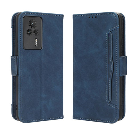 Custodia Portafoglio In Pelle Cover con Supporto BY3 per Xiaomi Redmi K60E 5G Blu