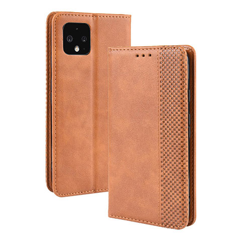 Custodia Portafoglio In Pelle Cover con Supporto BY4 per Google Pixel 4 Marrone