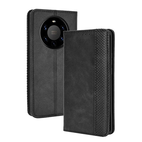 Custodia Portafoglio In Pelle Cover con Supporto BY4 per Huawei Mate 40 Pro+ Plus Nero