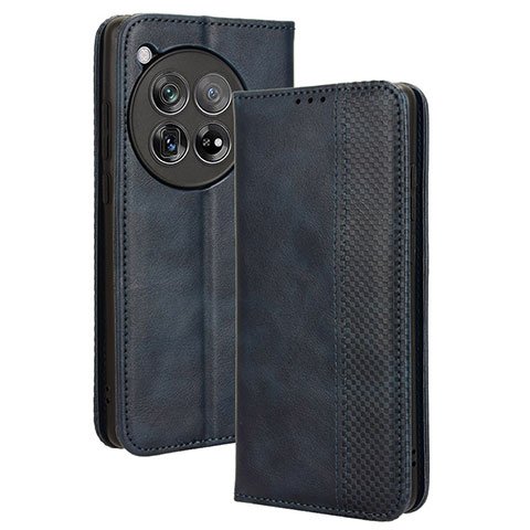 Custodia Portafoglio In Pelle Cover con Supporto BY4 per OnePlus 12R 5G Blu
