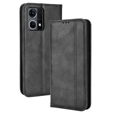 Custodia Portafoglio In Pelle Cover con Supporto BY4 per Oppo F21s Pro 4G Nero