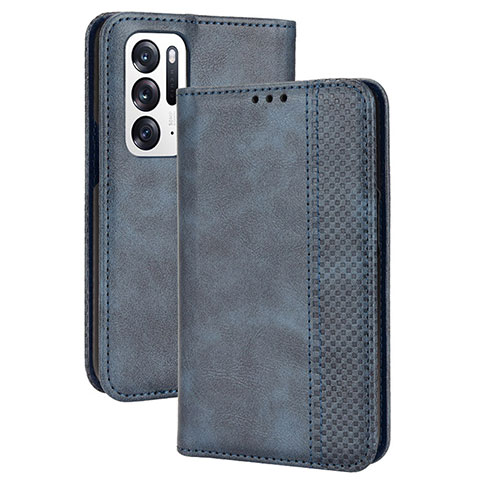 Custodia Portafoglio In Pelle Cover con Supporto BY4 per Oppo Find N 5G Blu