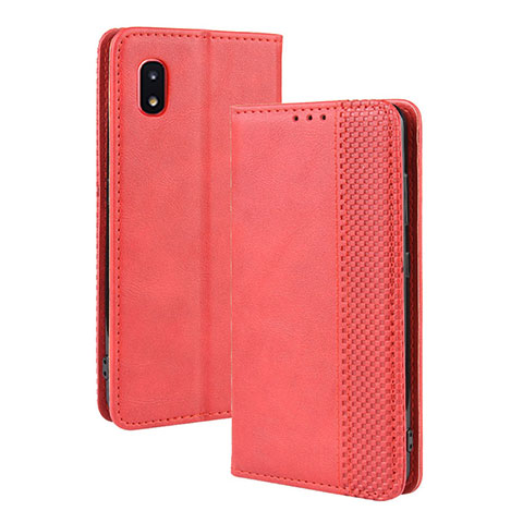 Custodia Portafoglio In Pelle Cover con Supporto BY4 per Samsung Galaxy A21 SC-42A Rosso