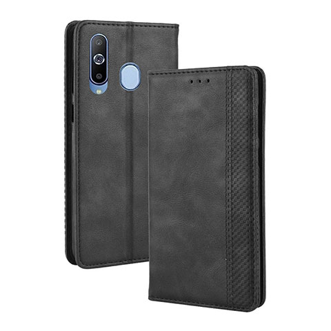 Custodia Portafoglio In Pelle Cover con Supporto BY4 per Samsung Galaxy M40 Nero