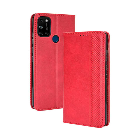 Custodia Portafoglio In Pelle Cover con Supporto BY4 per Wiko View5 Plus Rosso