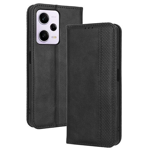 Custodia Portafoglio In Pelle Cover con Supporto BY4 per Xiaomi Redmi Note 12 Pro 5G Nero