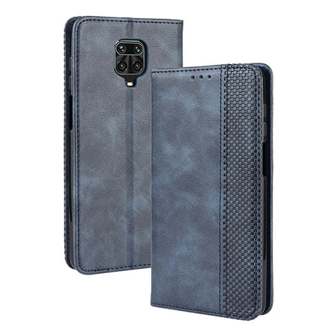 Custodia Portafoglio In Pelle Cover con Supporto BY4 per Xiaomi Redmi Note 9 Pro Max Blu