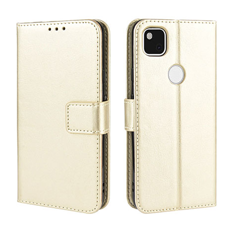 Custodia Portafoglio In Pelle Cover con Supporto BY5 per Google Pixel 4a Oro