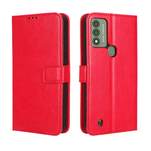 Custodia Portafoglio In Pelle Cover con Supporto BY5 per Wiko Voix Rosso